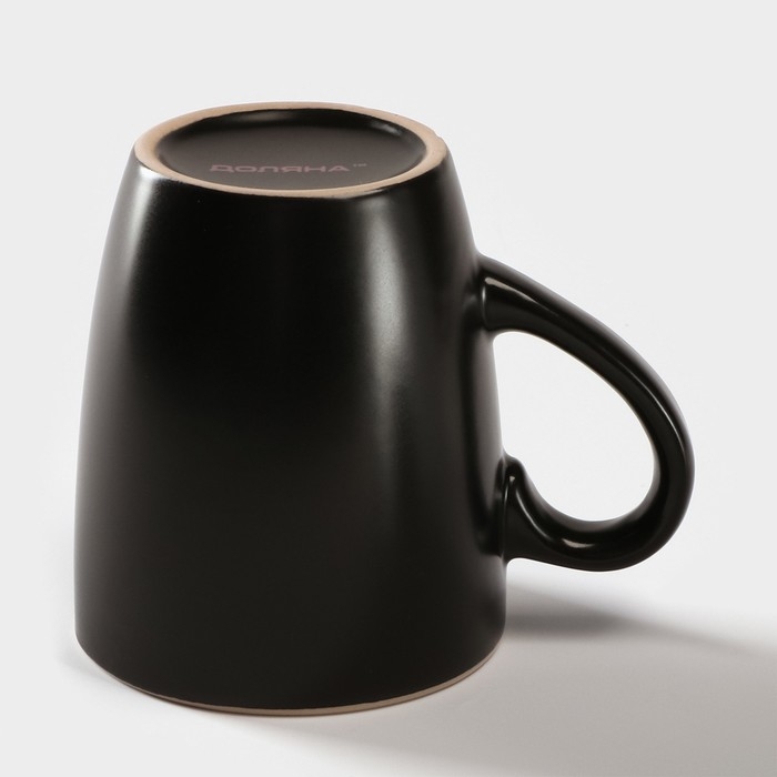 Кружка керамическая Доляна «Ваниль», 350 мл, цвет чёрный Кружка керамическая Доляна «Ваниль», 350 мл, цвет чёрный