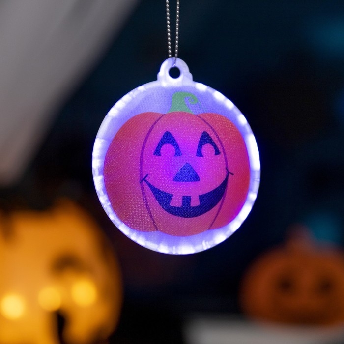 Светодиодная игрушка «Тыква» 8 см, батарейки AG13х3 (в комплекте), свечение мульти Светодиодная игрушка «Тыква» 8 см, батарейки AG13х3 (в комплекте), свечение мульти