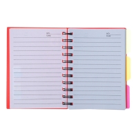 Блокнот на гребне А6, 100 листов, линия, обложка пластик, с разделителями, классика, МИКС