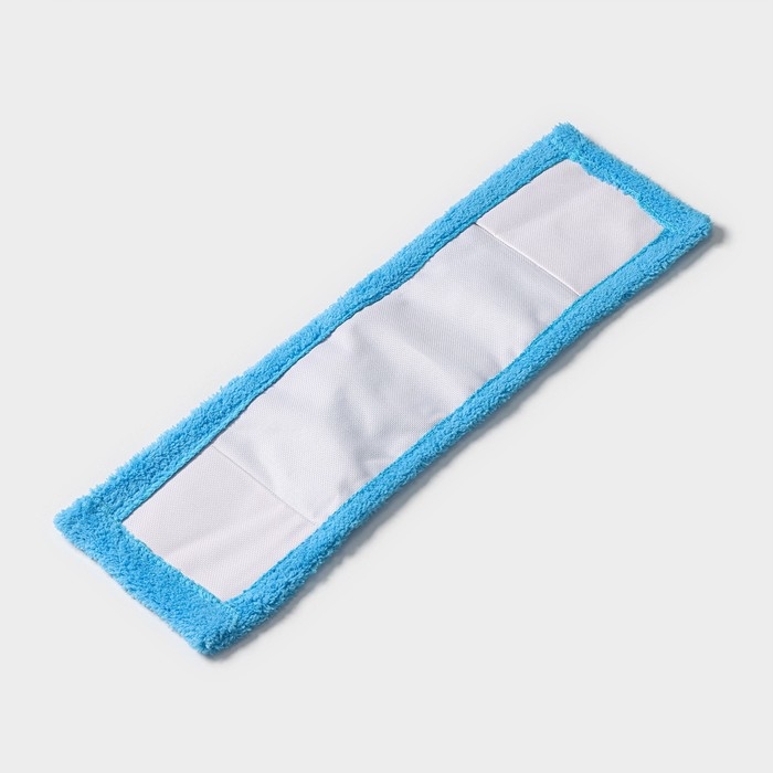 Насадка для плоской швабры Доляна, микрофибра, 42×12 см, цвет голубой Насадка для плоской швабры Доляна, микрофибра, 42×12 см, цвет голубой