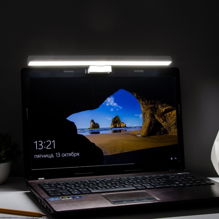 Светильник для монитора Светильник для монитора "Люкс" LED 5Вт 3000К-6000К 249Лм Ra85 USB белый 8,3х2,9х33см