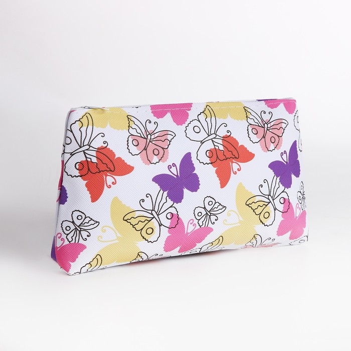 Косметичка на молнии, цвет белый/разноцветный Косметичка на молнии, цвет белый/разноцветный