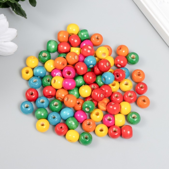 Бусины для творчества дерево Бусины для творчества дерево "Разноцветные" набор 30 гр 1х1 см