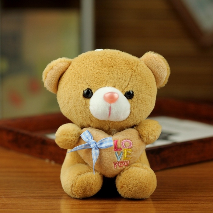 Мягкая игрушка «Медведь с сердцем», на брелоке, 12 см, цвет МИКС Мягкая игрушка «Медведь с сердцем», на брелоке, 12 см, цвет МИКС