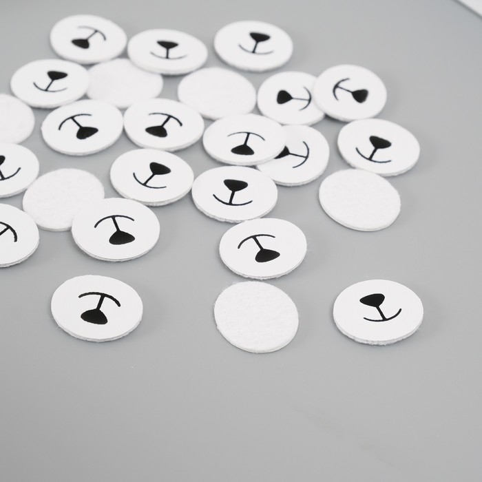 Декор для творчества кожзам Декор для творчества кожзам "Носик и улыбка" набор 25 шт 1,6х1,6 см