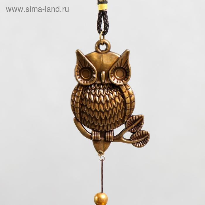 Музыка ветра металл Музыка ветра металл "Филин на ветке" 6 колокольчиков 60 см