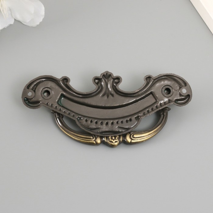 Ручка для шкатулки металл Ручка для шкатулки металл "Узоры" бронза 9х4 см