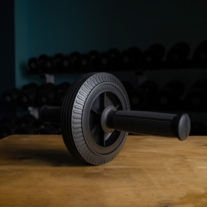 Ролик для пресса ONLYTOP, 27х14 см, с ковриком, цвет чёрный Ролик для пресса ONLYTOP, 27х14 см, с ковриком, цвет чёрный