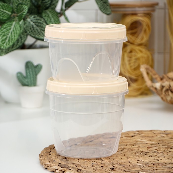 Набор банок для хранения продуктов с крышкой «Фиджи», 2 шт: 0,7 л, 1 л Набор банок для хранения продуктов с крышкой «Фиджи», 2 шт: 0,7 л, 1 л