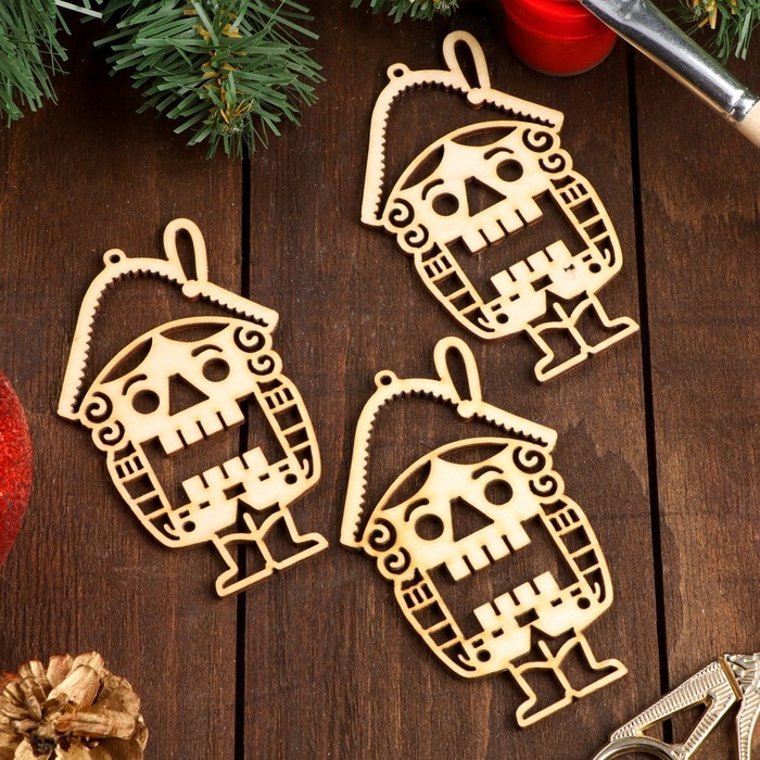 Набор ёлочных игрушек Набор ёлочных игрушек "Щелкунчик", 3шт, 60 х 95мм