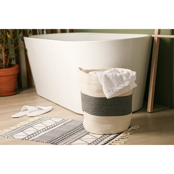 Корзина для белья Доляна «Милано», плетёная, ручная работа, 37×40 см Корзина для белья Доляна «Милано», плетёная, ручная работа, 37×40 см