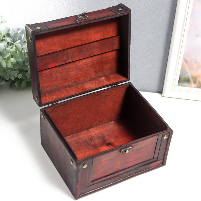 Шкатулка дерево состаренная "Рыцарский турнир" набор 2 шт 12х17,5х14,5, 15х21х17,5 см