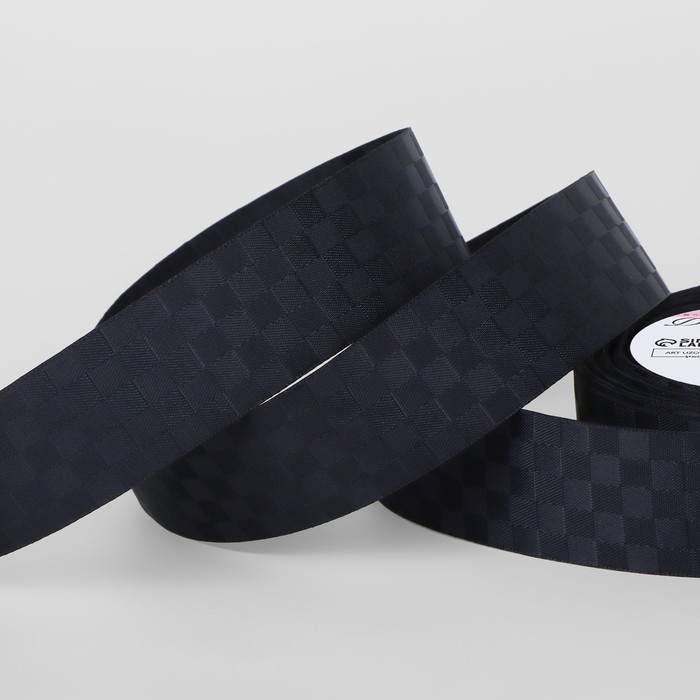 Лента декоративная «Квадраты», 25 мм × 9,1 ± 0,5 м, цвет чёрный Лента декоративная «Квадраты», 25 мм × 9,1 ± 0,5 м, цвет чёрный