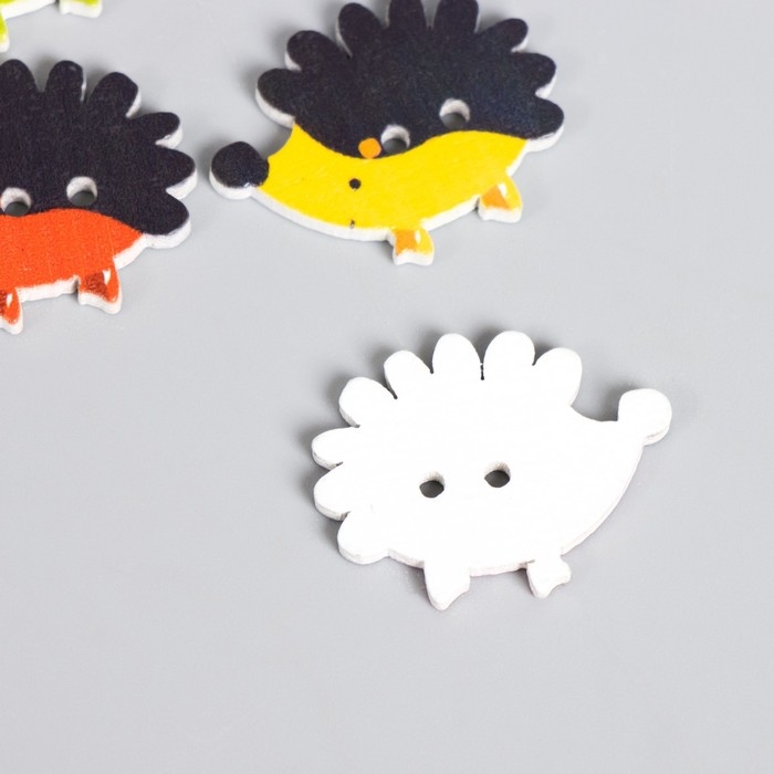 Набор пуговиц декоративных дерево Набор пуговиц декоративных дерево "Маленькие ёжики" набор 10 шт МИКС 1,7х2,3 см