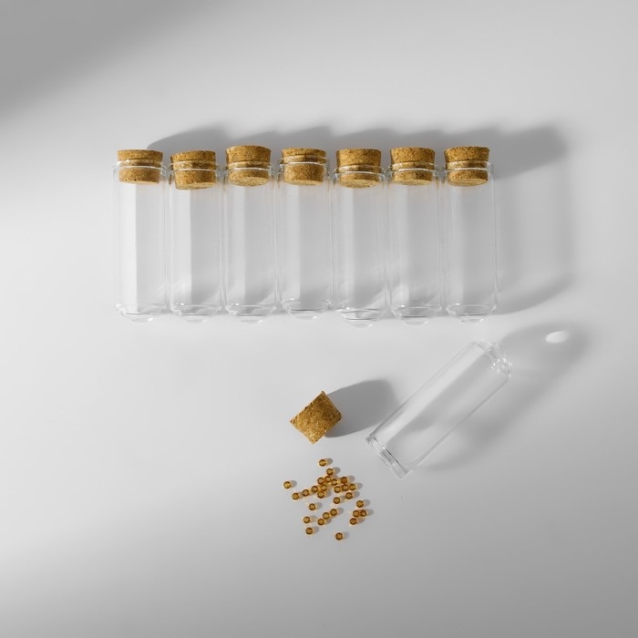 Набор баночек для хранения бисера, d = 1,7 × 5 см, 8 шт, в контейнере, 14,2 × 5,8 × 2,3 см Набор баночек для хранения бисера, d = 1,7 × 5 см, 8 шт, в контейнере, 14,2 × 5,8 × 2,3 см