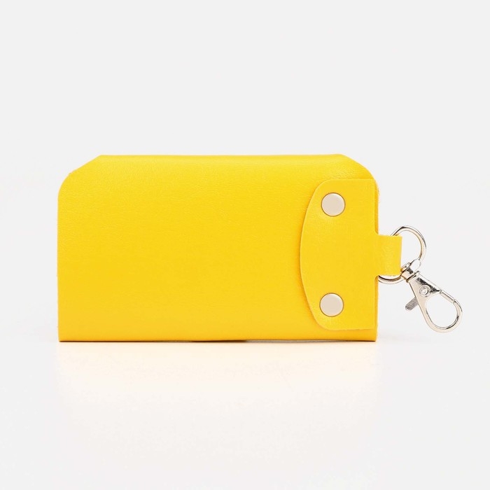 Ключница на кнопках, длина 11 см, 7 карабинов, цвет жёлтый Ключница на кнопках, длина 11 см, 7 карабинов, цвет жёлтый