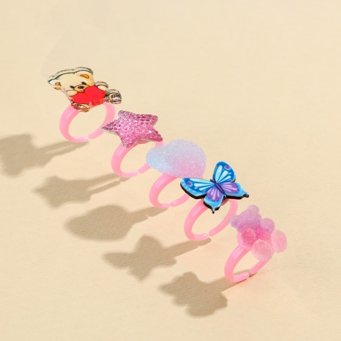 Кольцо «Твое сердечко», 5 шт, безразмерные Кольцо «Твое сердечко», 5 шт, безразмерные