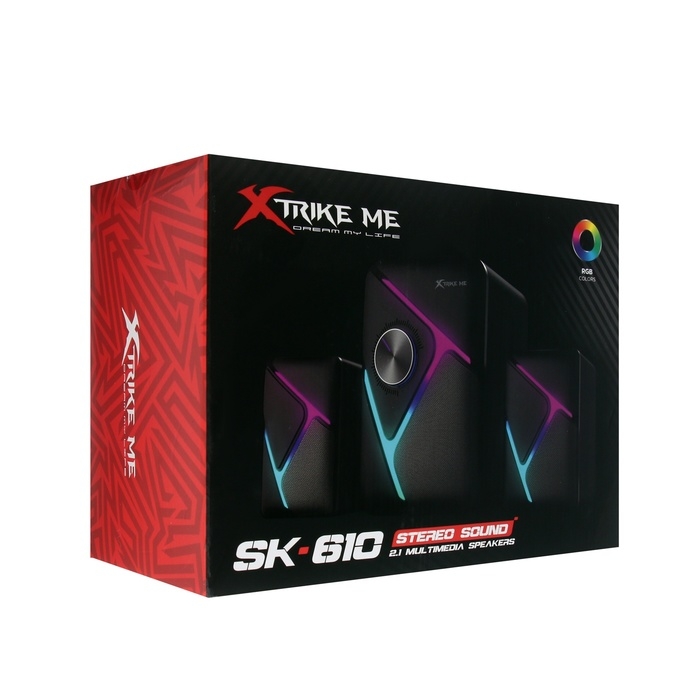 Компьютерные колонки Xtrike Me SK-610, 2х3 Вт + 5 Вт, USB, подсветка, чёрные Компьютерные колонки Xtrike Me SK-610, 2х3 Вт + 5 Вт, USB, подсветка, чёрные