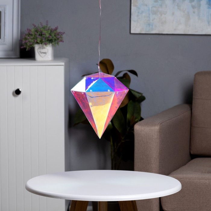 Светодиодная фигура «Бриллиант» 17 × 25 × 17 см, пластик, 220 В, свечение белое Светодиодная фигура «Бриллиант» 17 × 25 × 17 см, пластик, 220 В, свечение белое