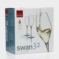 Набор бокалов для вина Swan, 320 мл, хрустальное стекло, 6 шт