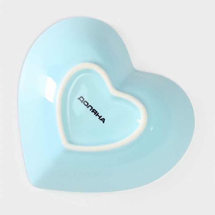 Салатник керамический Доляна «Сердце», 130 мл, 12,5×11,5 см, цвет голубой