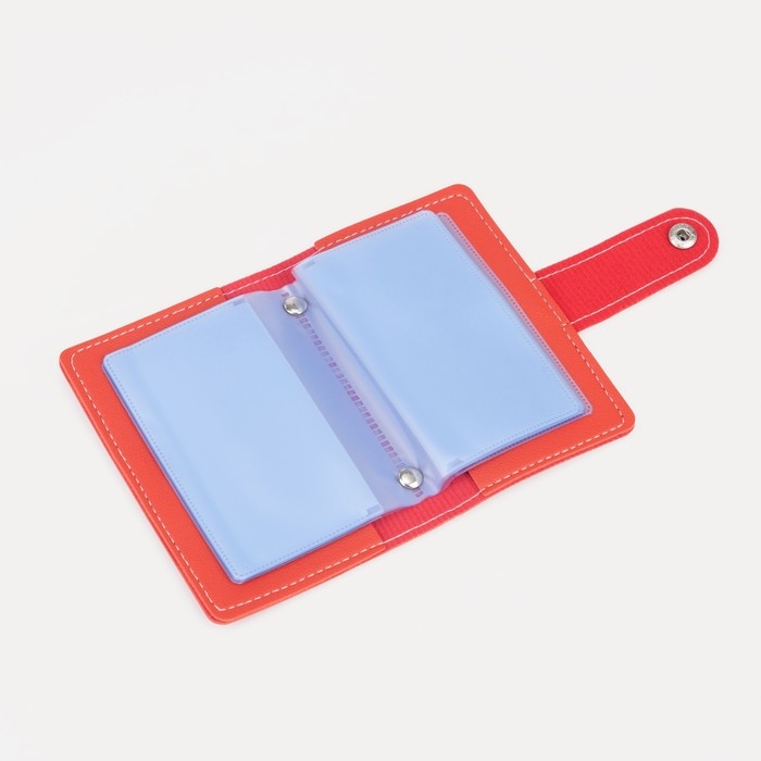 Визитница на кнопке на 26 карт, цвет красный Визитница на кнопке на 26 карт, цвет красный