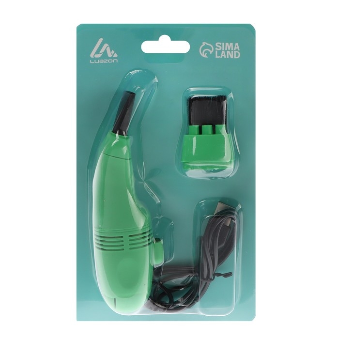 USB Пылесос Luazon MR-01, для ПК, с насадками, USB, зелёный USB Пылесос Luazon MR-01, для ПК, с насадками, USB, зелёный