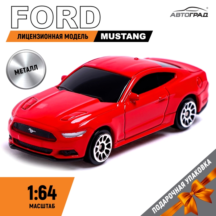 Машина металлическая FORD MUSTANG, 1:64, цвет красный Машина металлическая FORD MUSTANG, 1:64, цвет красный