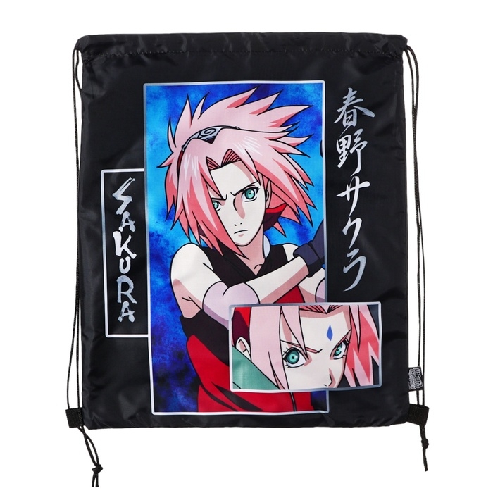 Мешок для обуви 480х380, Naruto, универсальный, чёрный Мешок для обуви 480х380, Naruto, универсальный, чёрный