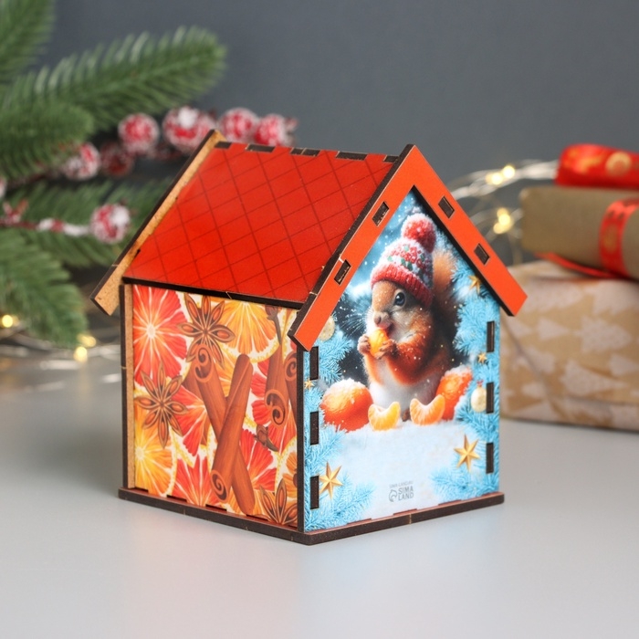 Новогодний чайный домик  Новогодний чайный домик "Загадывай желание" 10,5х9,5х12 см