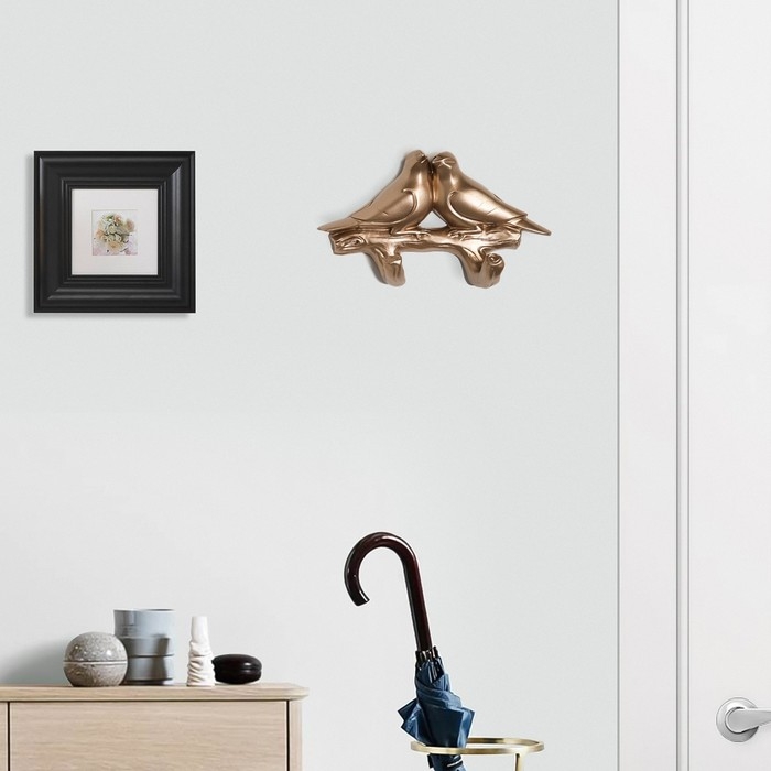 Декор настенный-вешалка Декор настенный-вешалка "Голубки", 10.5 x 7 см, золото