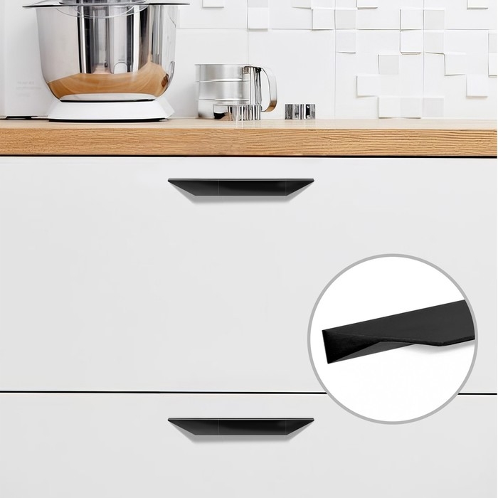 Ручка мебельная CAPPIO, м/о=96 мм, длина 150 мм, цвет черный Ручка мебельная CAPPIO, м/о=96 мм, длина 150 мм, цвет черный