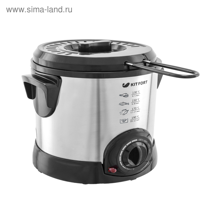 Фритюрница Kitfort KT-2009, 1000 Вт, 1 л, шнур 0.92 м, серебристая Фритюрница Kitfort KT-2009, 1000 Вт, 1 л, шнур 0.92 м, серебристая