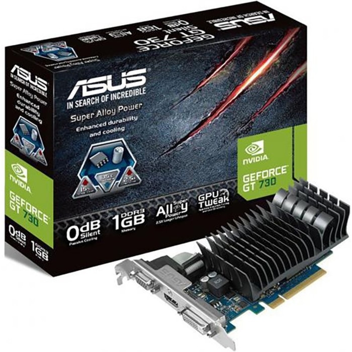 Видеокарта ASUS GEFORCE  GT730-SL-2GD5-BRK, 2 Гб, 64bit, GDDR5, DVI, HDMI, VGA Видеокарта ASUS GEFORCE  GT730-SL-2GD5-BRK, 2 Гб, 64bit, GDDR5, DVI, HDMI, VGA