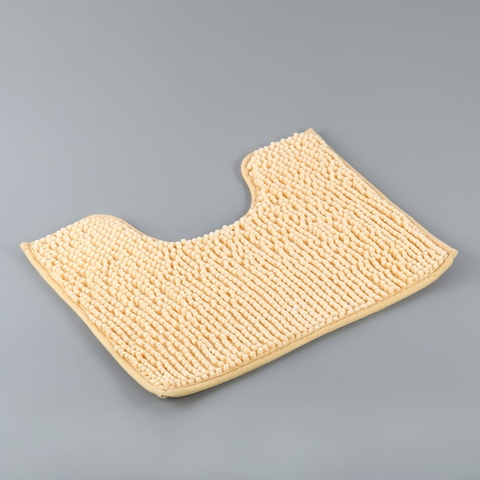 Набор ковриков для ванной и туалета Доляна «Букли», 2 шт, 40×50, 50×80 см цвет бежевый