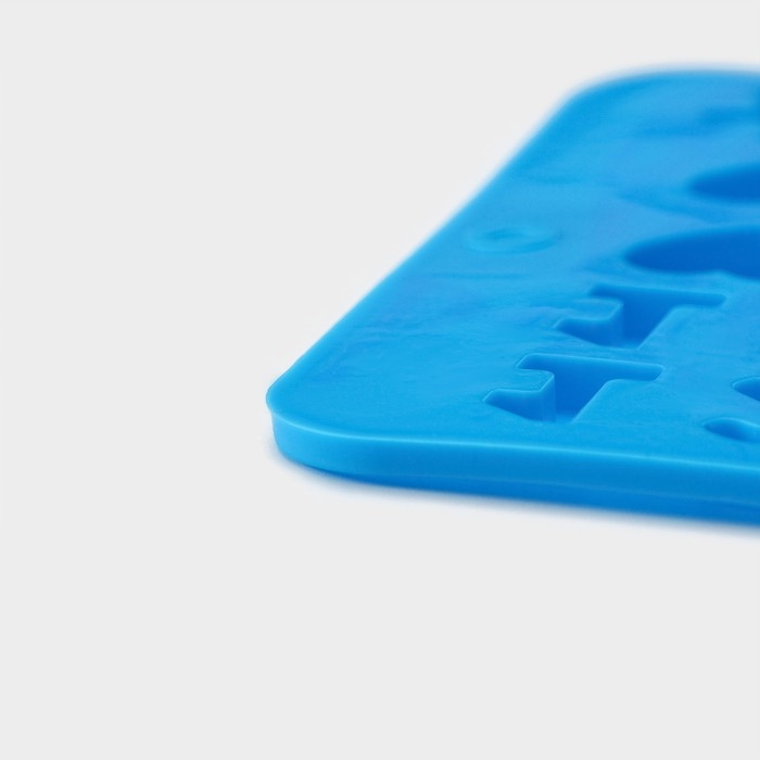 Форма для кондитерских украшений Доляна «С Днём рождения», силикон, 21,5×11,5 см, 49 ячеек (1,8×1,3 см), цвет синий Форма для кондитерских украшений Доляна «С Днём рождения», силикон, 21,5×11,5 см, 49 ячеек (1,8×1,3 см), цвет синий