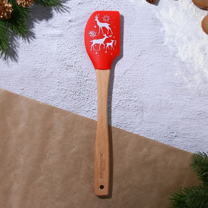 Новый год. Лопатка силиконовая «Олени», 26 х 5 см Новый год. Лопатка силиконовая «Олени», 26 х 5 см