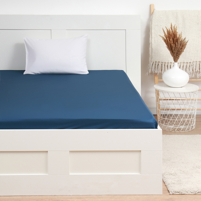 Простыня на резинке LoveLife Sea depth 160*200+25 см, сатин, 125г/м² Простыня на резинке LoveLife Sea depth 160*200+25 см, сатин, 125г/м²