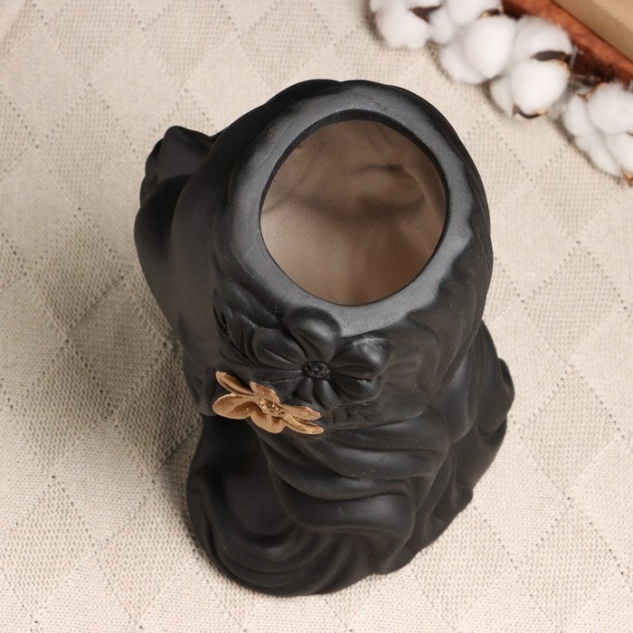 Кашпо - ваза  Кашпо - ваза "Лилит" чёрное 25*14см