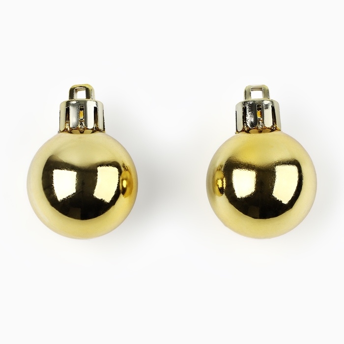 Новогодние шары ёлочные, на Новый год, d=3 см, 10 шт., цвет золотой Новогодние шары ёлочные, на Новый год, d=3 см, 10 шт., цвет золотой