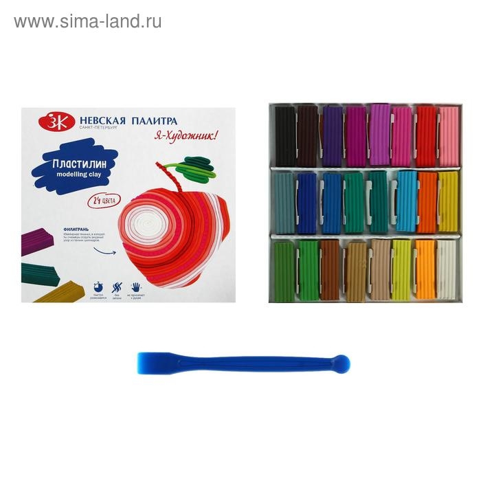 Пластилин Пластилин "Я - Художник!", 24 цвета, 480 г, со стеком