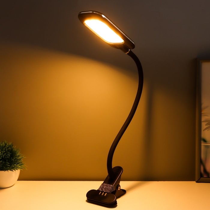 Настольная лампа "Лисен" LED 5Вт 3000-6000К USB черный  6,5х29х35 см RISALUX