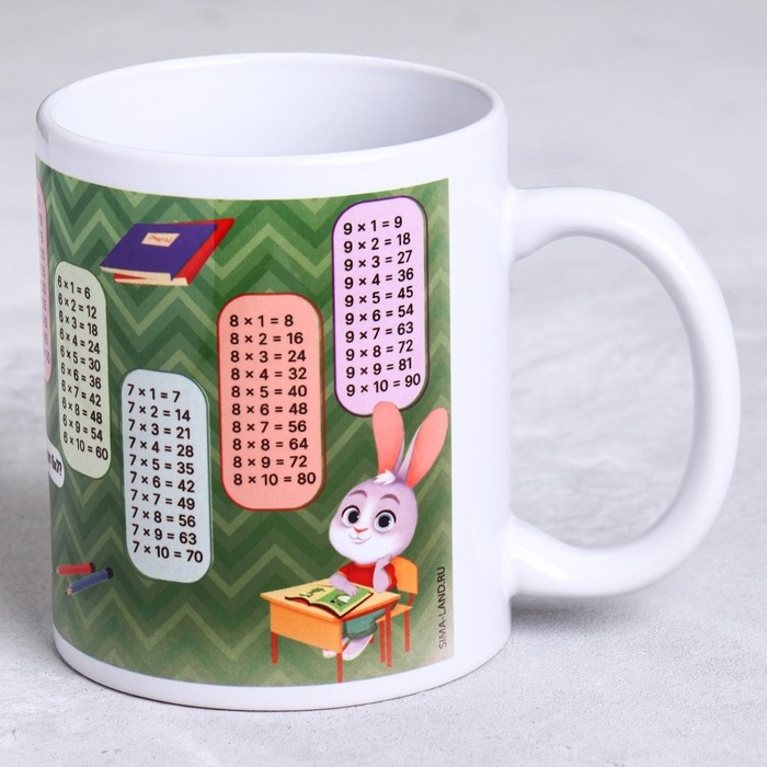 Кружка «Таблица умножения» сова, зеленый фон, 320 мл Кружка «Таблица умножения» сова, зеленый фон, 320 мл