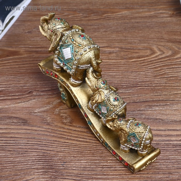 Сувенир полистоун Сувенир полистоун "Три слона - дорога к счастью" 15,5х25,5х5,5 см