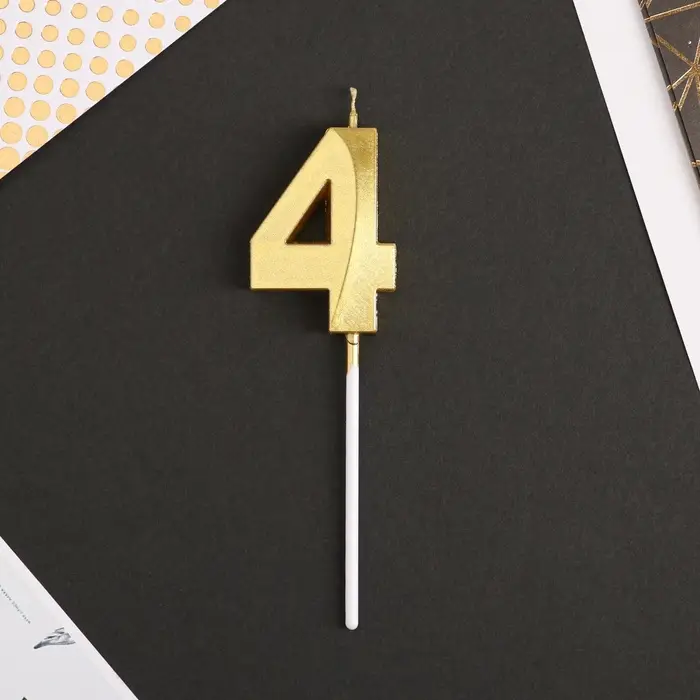 Свеча для торта, цифра &laquo;4&raquo;, 11.5&times;2.3 см