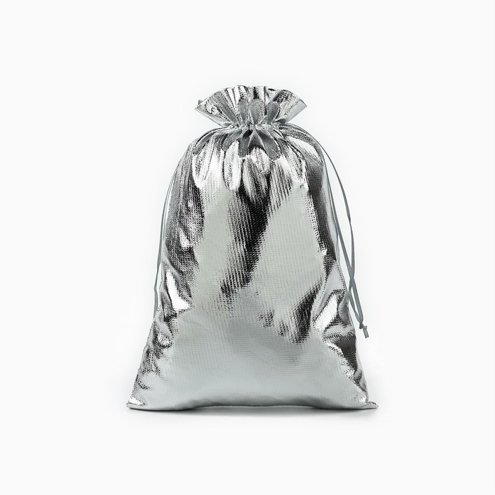 Мешочек подарочный парча «Северная почта», серебро, 20 х 30 см , Новый год Мешочек подарочный парча «Северная почта», серебро, 20 х 30 см , Новый год