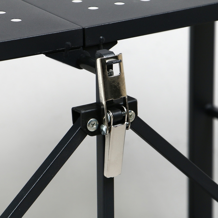 Стеллаж складной на колесах, 2 полки, 71,5×34×55, цвет чёрный матовый