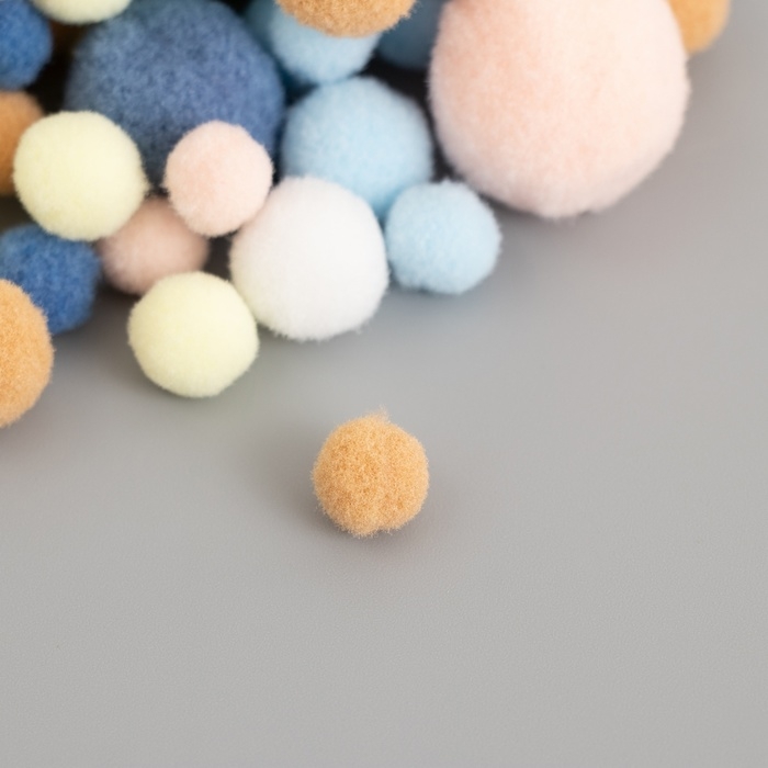 Декор для творчества "Помпончики. Пастила" d=1-3 см набор 135 шт