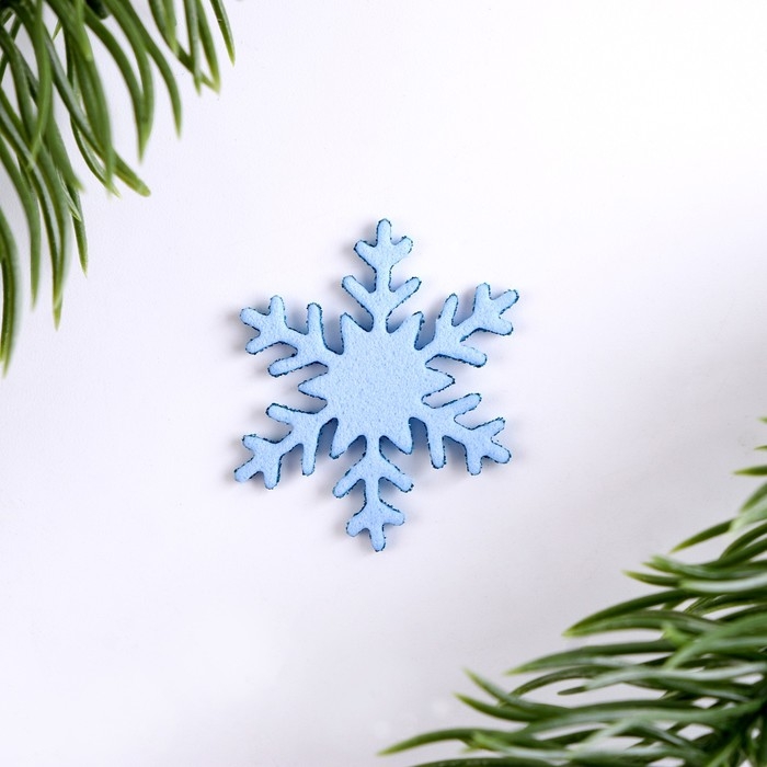 Новогодний набор для декора «Снежинки» 12 шт., цвет голубой