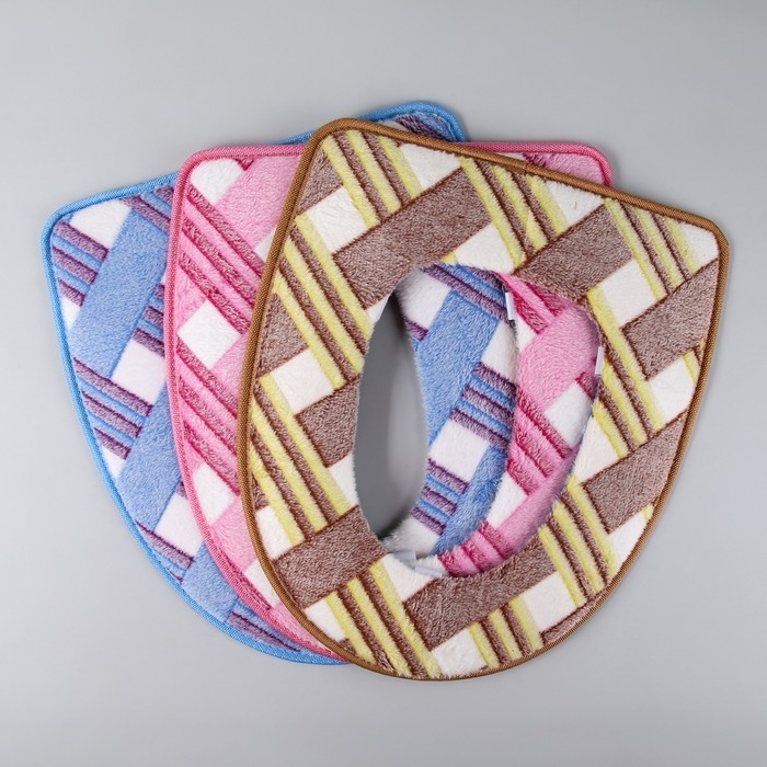 Чехол на сиденье для унитаза на липучках Доляна «Универсал», 35×43 см, цвет МИКС Чехол на сиденье для унитаза на липучках Доляна «Универсал», 35×43 см, цвет МИКС